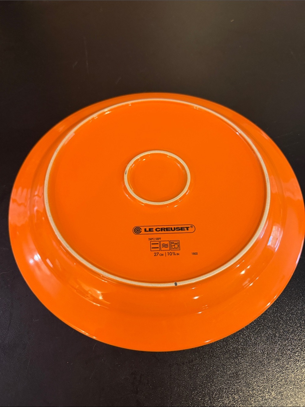 Le Creuset Orange Stoneware Dinner Plate - Bright Orange Glaze